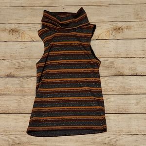 Like New Sparkly Striped Topshop Turtleneck Tank Top